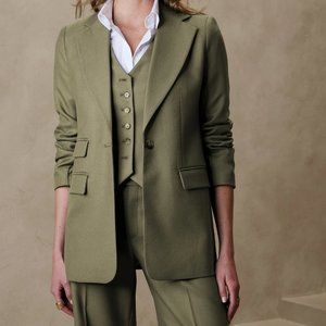 Lido Sculpted Italian Wool Blazer - Desert Thyme
